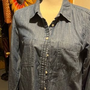 Talbots button down denim shirt, darker shade size medium